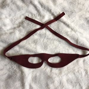 Maroon suede mask